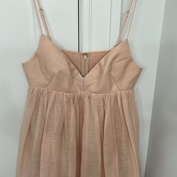 Zimmerman Gathered linen and silk-blend gauze midi dress *Worn Once* - Picture 5 of 8